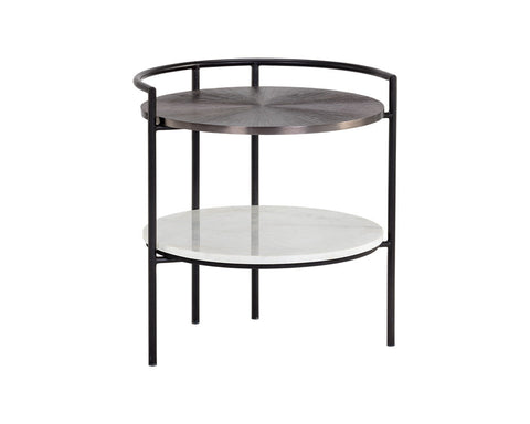 Sunpan Brighton Contemporary Bronze Marble Nightstand