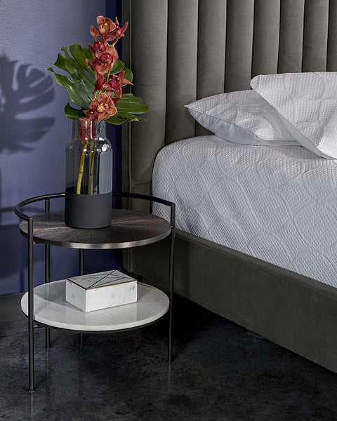 Sunpan Brighton Contemporary Bronze Marble Nightstand