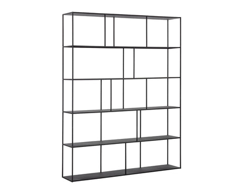 Eiffel Modern Etagere Bookcase in Matte Black