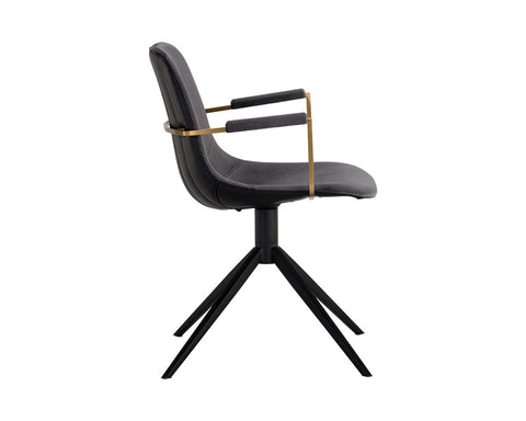 Industrial Creative Parsons Armchair with Track Arms and Sled Foot