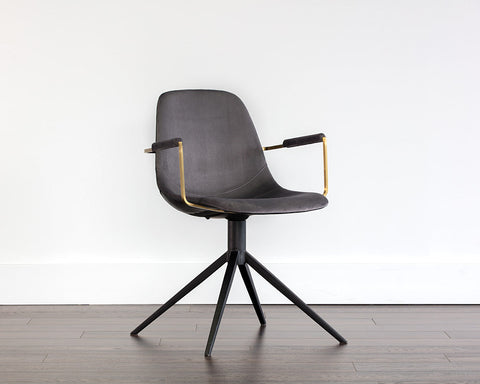 Industrial Creative Parsons Armchair with Track Arms and Sled Foot