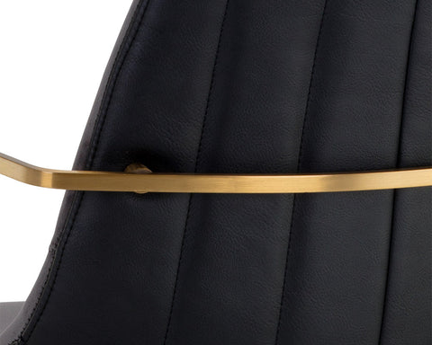 Industrial Creative Parsons Armchair with Track Arms and Sled Foot