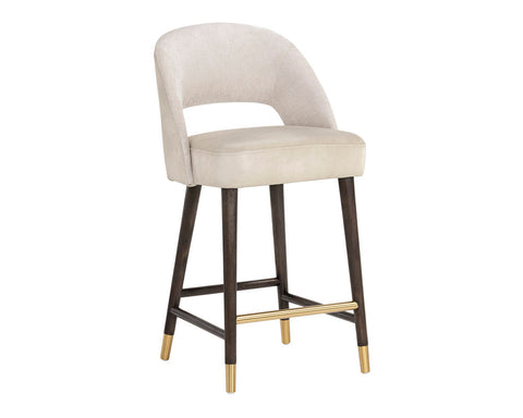 Artful Traditionalist Barrel Upholstered Counter Stool
