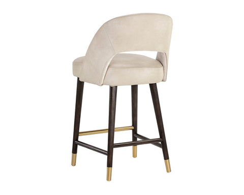 Artful Traditionalist Barrel Upholstered Counter Stool