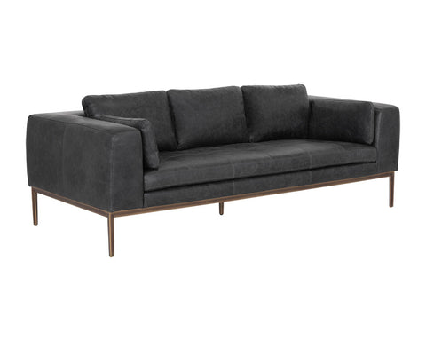 Burr Contemporary Tuxedo Sofa with Square Armrests
