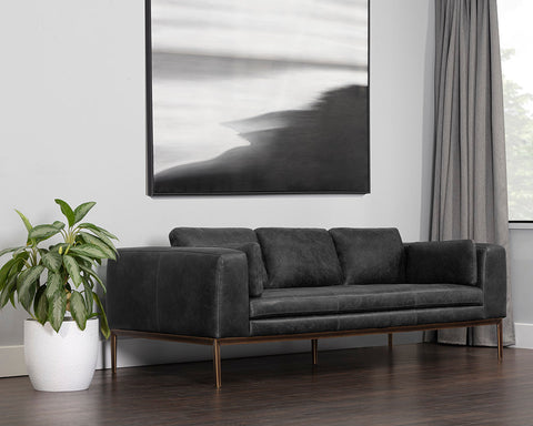 Burr Contemporary Tuxedo Sofa with Square Armrests