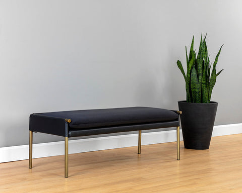 Timeless Minimalist Modern Lounge Bench with Cylinder Leg