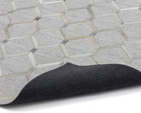 Sunpan Contemporary Geometric Cowhide Area Rug in Ivory - 8' x 10' - 9' x 12'