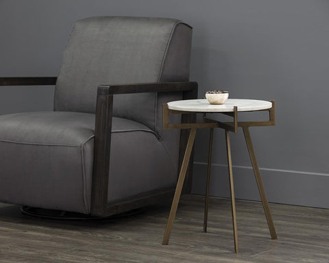 Sunpan Anak Timeless Minimalist Modern Round Center Table