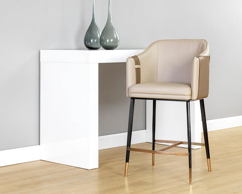 Timeless Minimalist Barrel Upholstered Counter Stool
