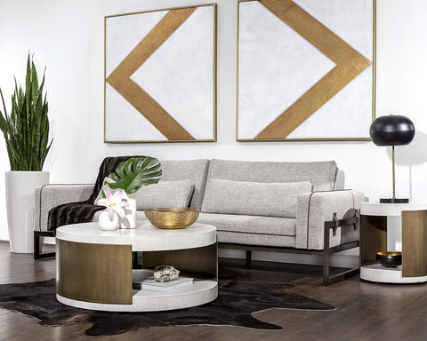 Sunpan Cavette Fluted Drum End Table for Contemporary Spaces