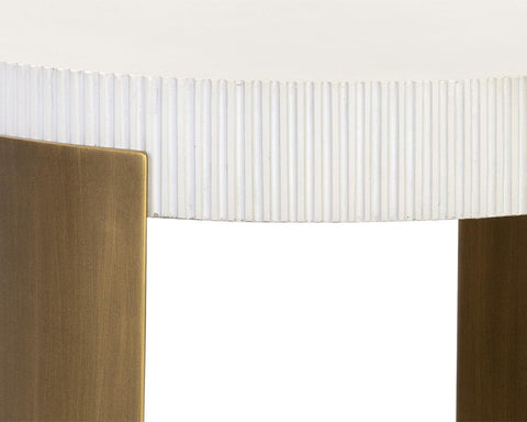 Sunpan Cavette Fluted Drum End Table for Contemporary Spaces