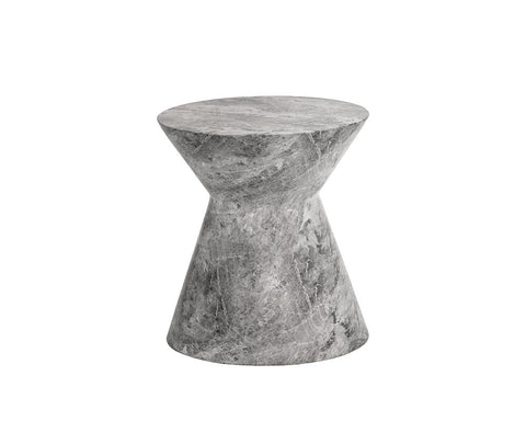 Sunpan Astley Curved Concrete Drum End Table