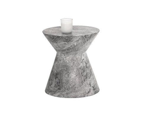 Sunpan Astley Curved Concrete Drum End Table