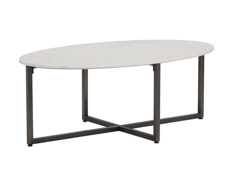 Sunpan Kiara Minimalist Oval Coffee Table
