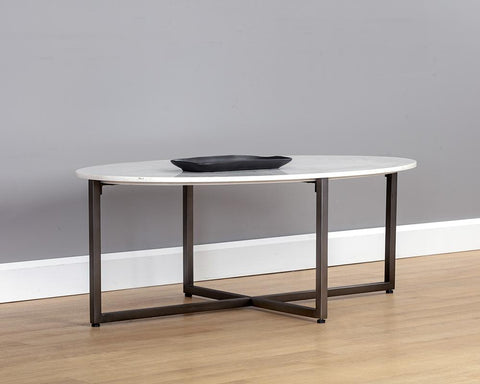 Sunpan Kiara Minimalist Oval Coffee Table