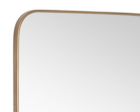 Contemporary Arch Full Length Mirror with Brass Frame for Entryway