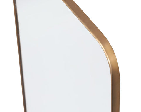 Contemporary Arch Full Length Mirror with Brass Frame for Entryway