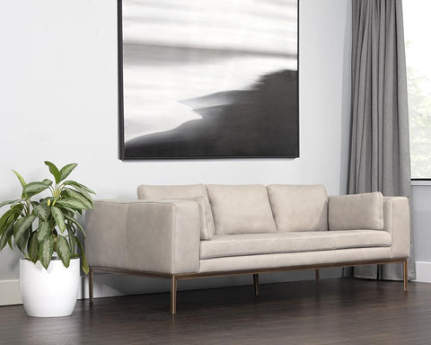 Burr Contemporary Tuxedo Sofa with Square Armrests