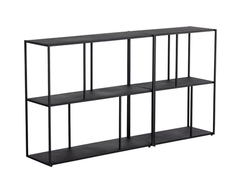Eiffel Minimalist Matte Black Bookshelf