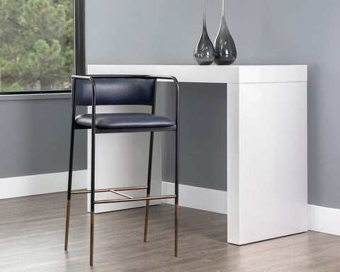 Timeless Minimalist Modern Upholstered Barrel Bar Stool