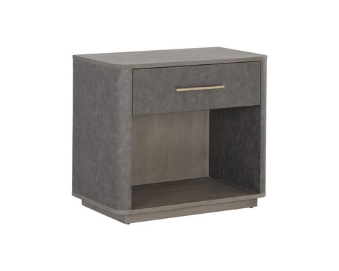 Sunpan Altman Timeless Minimalist Curved Nightstand