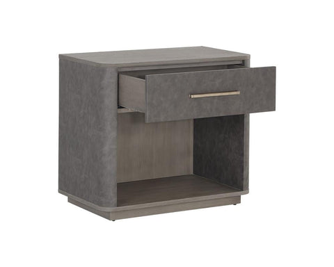 Sunpan Altman Timeless Minimalist Curved Nightstand