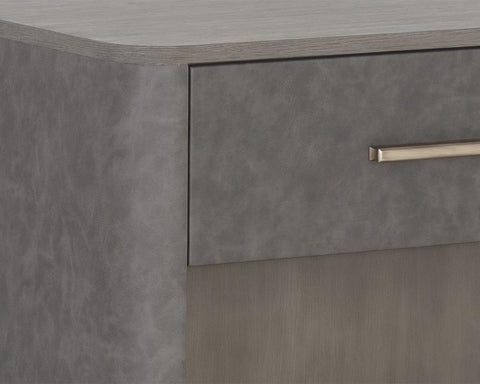 Sunpan Altman Timeless Minimalist Curved Nightstand