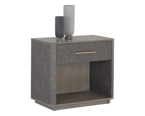 Sunpan Altman Timeless Minimalist Curved Nightstand