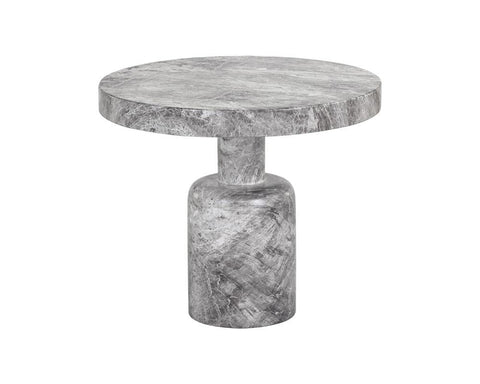 Sunpan Modern Concrete Drum End Table with Abstract Pattern - 23.75 W