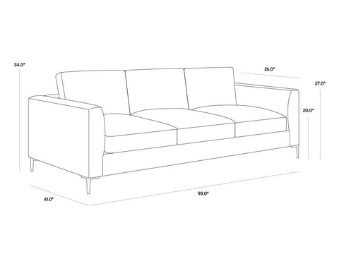 Byward Contemporary Standard Sofa with Reversible Cushions