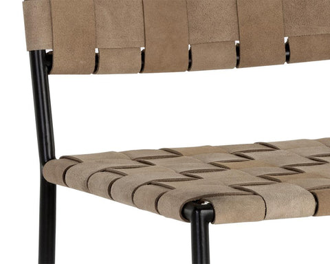 Timeless Minimalist Modern Upholstered Slat Back Counter Stool
