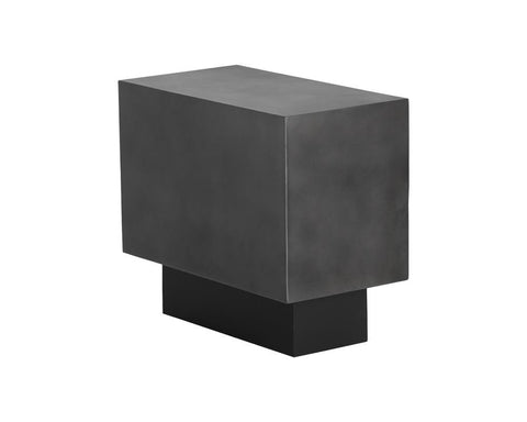 Sunpan Blakely Minimalist Drum End Table in Solid Gray - 24 W