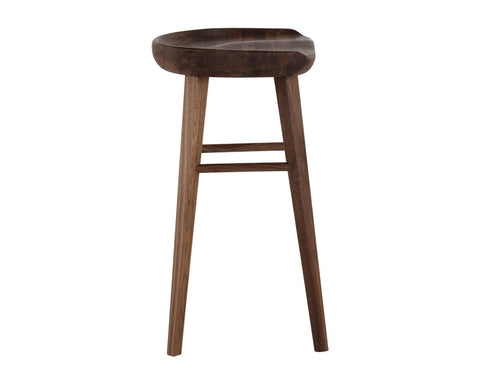 Timeless Minimalist Walnut Contemporary Counter Stool