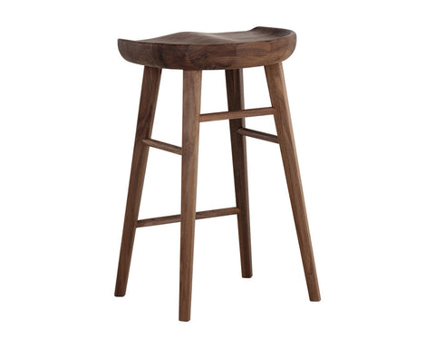 Timeless Minimalist Walnut Contemporary Counter Stool