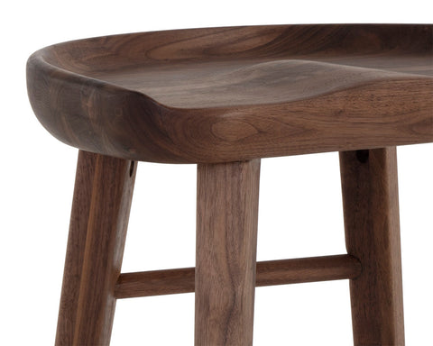 Timeless Minimalist Walnut Contemporary Counter Stool