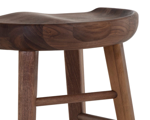 Timeless Minimalist Walnut Contemporary Counter Stool
