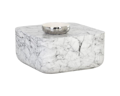 Sunpan Strut Timeless Minimalist Curved Drum Coffee Table