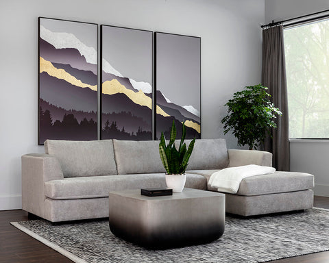 Sunpan Ombre Timeless Minimalist Curved Drum Coffee Table