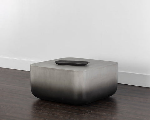 Sunpan Ombre Timeless Minimalist Curved Drum Coffee Table