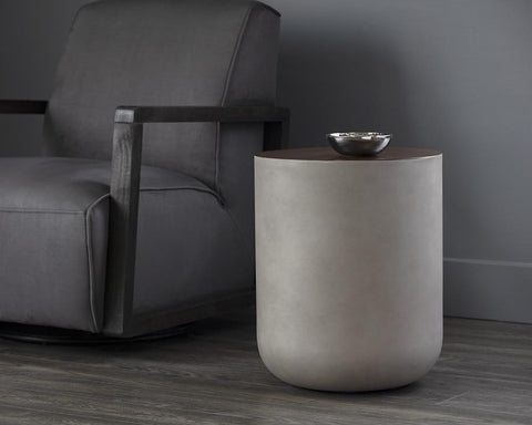 Diaz Modern Drum Round End Table