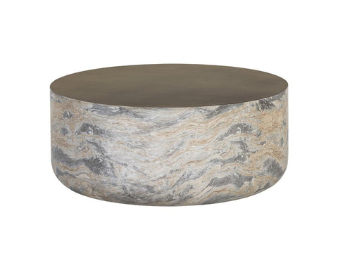 Sunpan Diaz Contemporary Round Drum Coffee Table
