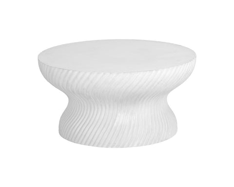 Sunpan Cara Modern Curved Drum Coffee Table