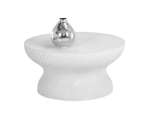 Sunpan Cara Modern Curved Drum Coffee Table