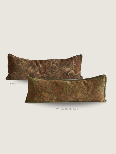 Powered by People Artful Traditionalist Textured Velvet Pillow Cover with Contrast Trim - 14 x 36