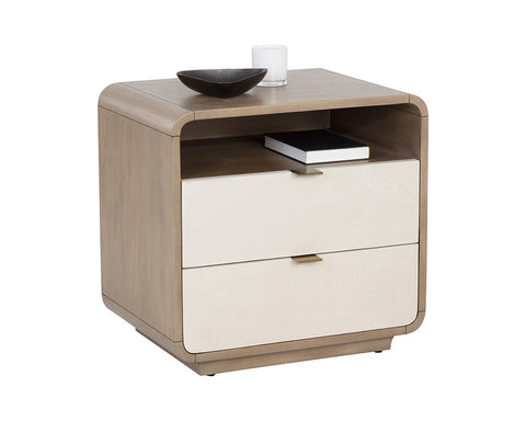 Sunpan Kayden Timeless Minimalist Contemporary Plinth Nightstand