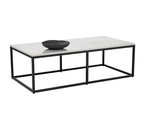 Sunpan Ellery Timeless Minimalist Rectangle Marble Coffee Table