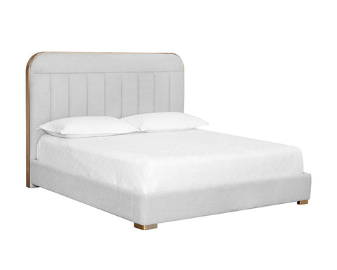 Sunpan Modern Davina Upholstered Platform Bed with Headboard - Queen - King - Queen