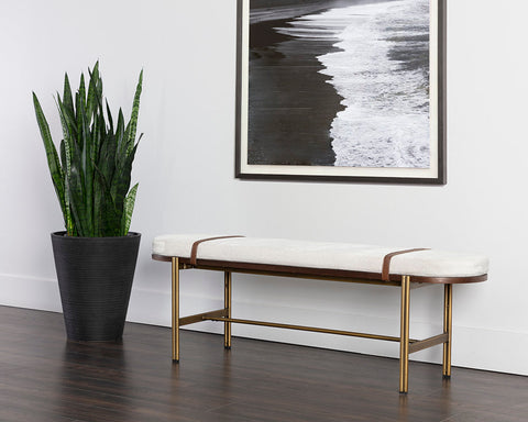 Elaine Timeless Minimalist Lounge Bench with Removable Cushions