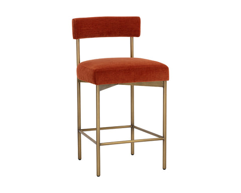 Timeless Minimalist Upholstered Modern Slat Counter Stool